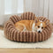 Petal-Shaped Striped Plush Pet Sofa Bed