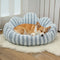 Petal-Shaped Striped Plush Pet Sofa Bed