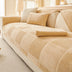 Plush Cream Geometric All Seasons Non-Slip Sofa Cover