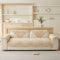 Plush Cream Geometric All Seasons Non-Slip Sofa Cover