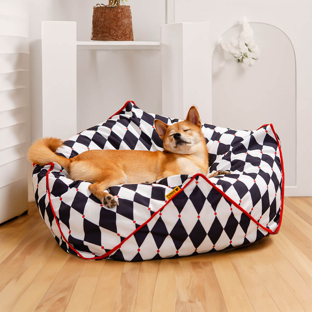 Lit pour chien à pouf apaisant polygonal FunnyFuzzy