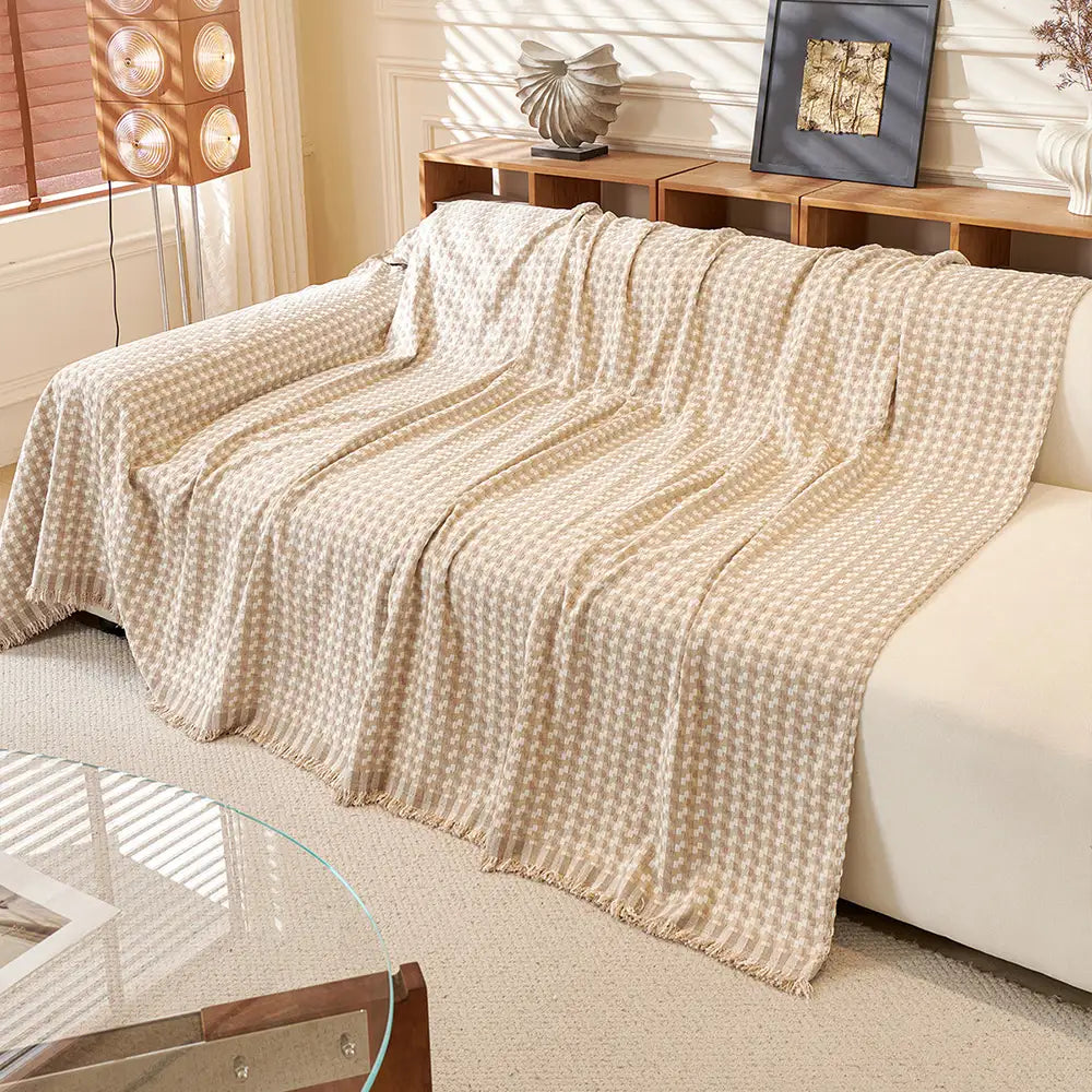 Puzzle Textured Chenille Scratch-Resistant Sofa Large Blanket Sofa Cover