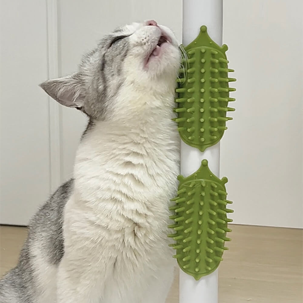 Rubber Table Leg Pet Self-Grooming Scratch Massager Brush