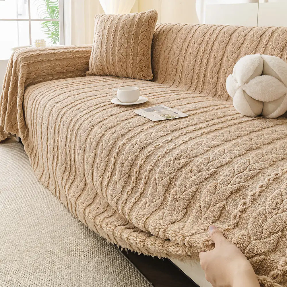 Simple Thickened Soft Fleece Fabric Sofa Protection Sofa Cover