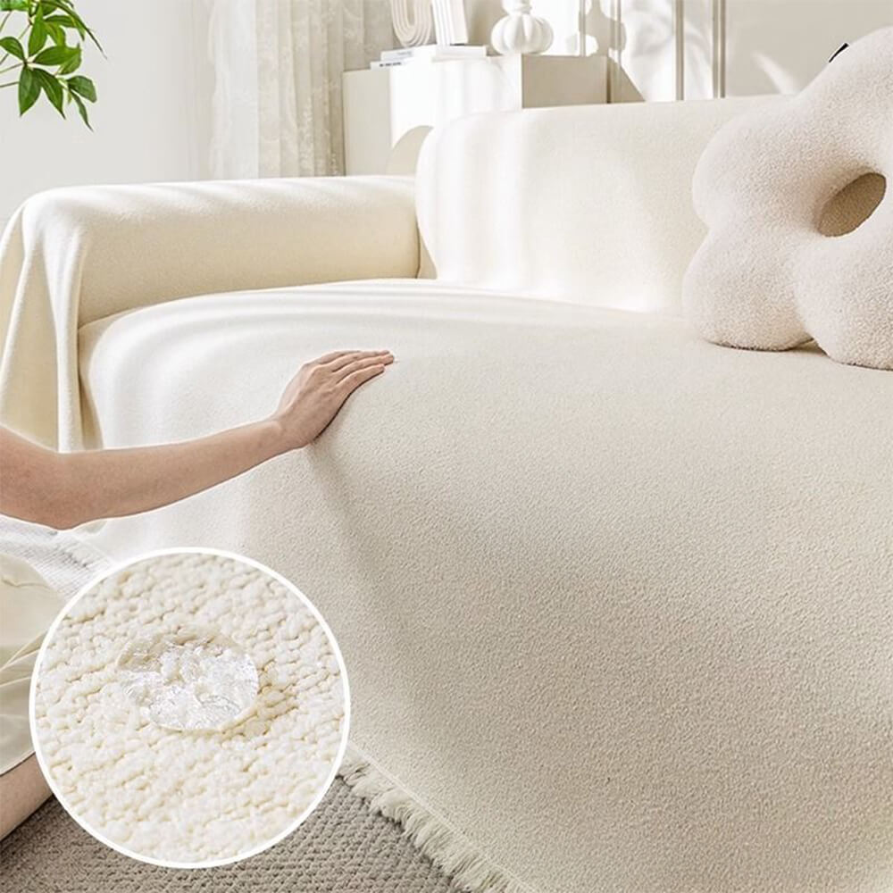 Soft Waterproof Teddy Plush Throw Couch Cover