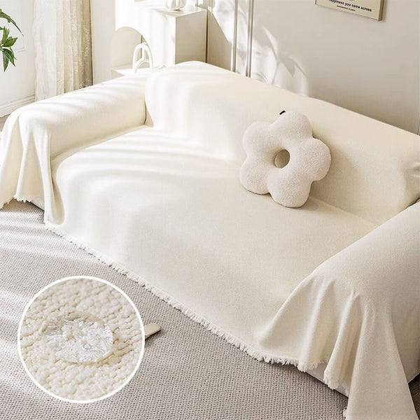 Soft Water-resistant Teddy Plush Throw Sofa Cover