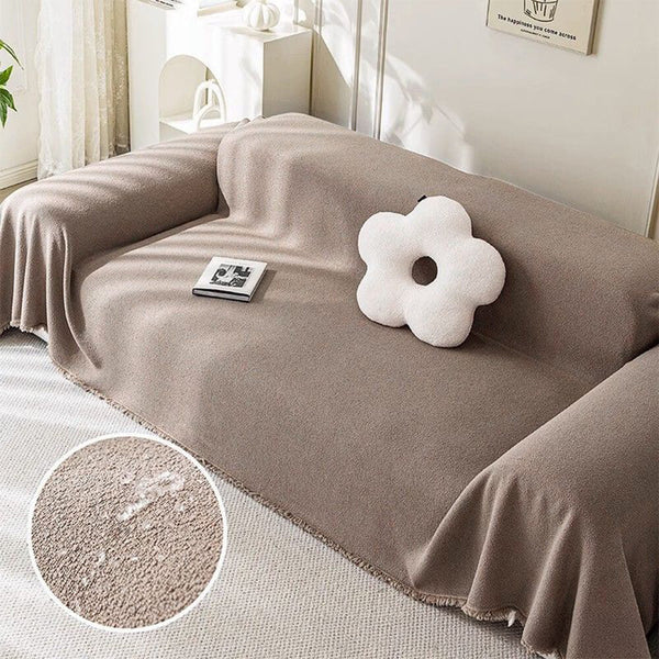 Soft Water-resistant Teddy Plush Throw Sofa Cover