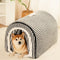 Striped Cave-Style Warm Deep Sleeping Snug Cat Cave Dog House