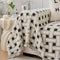 Stylish Checkered Fringed Tassel Chenille Sofa Protector Throw Sofa Cover