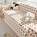 Stylish Checkered Fringed Tassel Chenille Sofa Protector Throw Sofa Cover