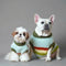 Stylish Striped Stand-Up Collar Knitted Plush Dog Sweater