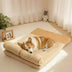 Teddy Fluffy Deep Sleep Large Space Pillow Dog Bed - Honey Amber