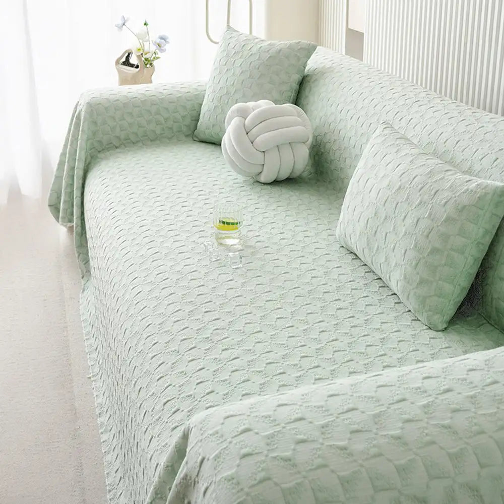 Textured Cooling Ice Silk Skin-Friendly Breathable Sofa Blanket Washable Sofa Cover