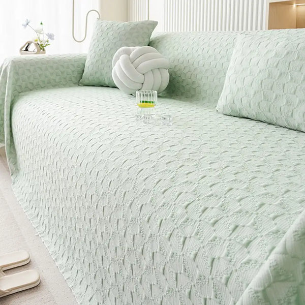 Textured Cooling Ice Silk Skin-Friendly Breathable Sofa Blanket Washable Sofa Cover