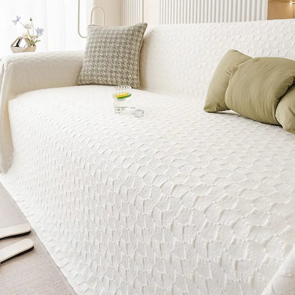 Textured Cooling Ice Silk Skin-Friendly Breathable Sofa Blanket Washable Sofa Cover