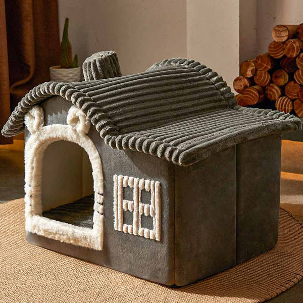 House Design Semi-Enclosed Cat Bed - FUNNYFUZZY
