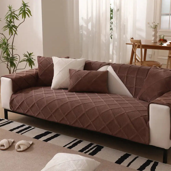 Velvety Soft Short Plush Modern Interiors Sofa Cover