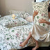 Vintage French Floral Cotton Duvet Cover Bed Sheet Set