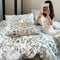 Vintage French Floral Cotton Duvet Cover Bed Sheet Set