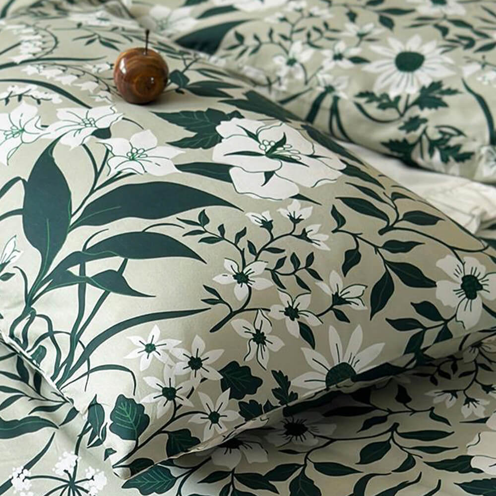 Vintage French Floral Cotton Duvet Cover Bed Sheet Set