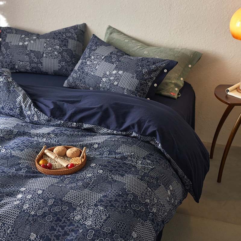 Vintage Patchwork Soft Cotton Duvet Cover Bed Sheet Set