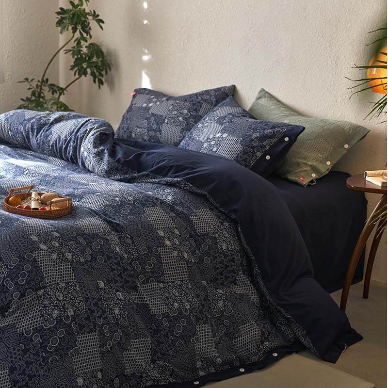Vintage Patchwork Soft Cotton Duvet Cover Bed Sheet Set