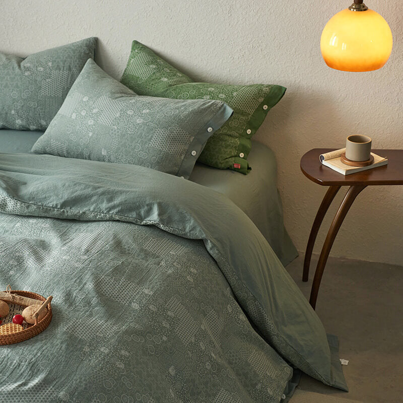 Vintage Patchwork Soft Cotton Duvet Cover Bed Sheet Set