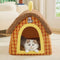 Vintage Plaid Cozy Plush Warm Foldable Cat Cave Dog House