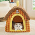 Vintage Plaid Cozy Plush Warm Foldable Cat Cave Dog House