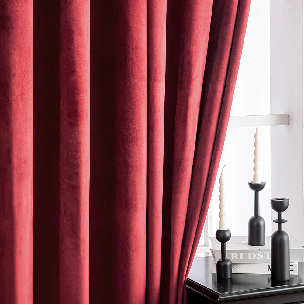 Vintage Solid Velvet Thermal Insulated Blackout Curtains