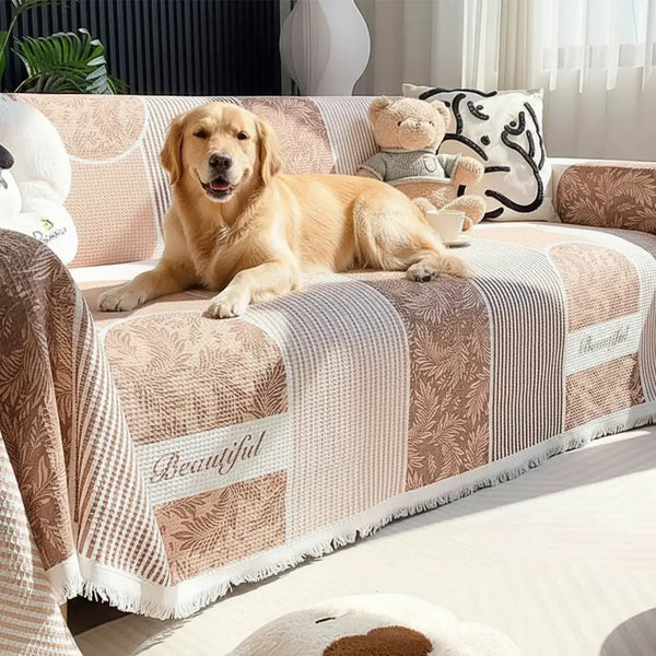 Waffle Texture Fabric Breathable Skin-Friendly Furniture Decorative Couch Cover