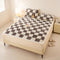 Surmatelas et taie d'oreiller en peluche à damier chaud