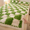 Surmatelas et taie d'oreiller en peluche à damier chaud