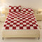 Surmatelas et taie d'oreiller en peluche à damier chaud