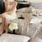 Abstract Botanical Silky Sateen Duvet Cover Bed Sheet Set