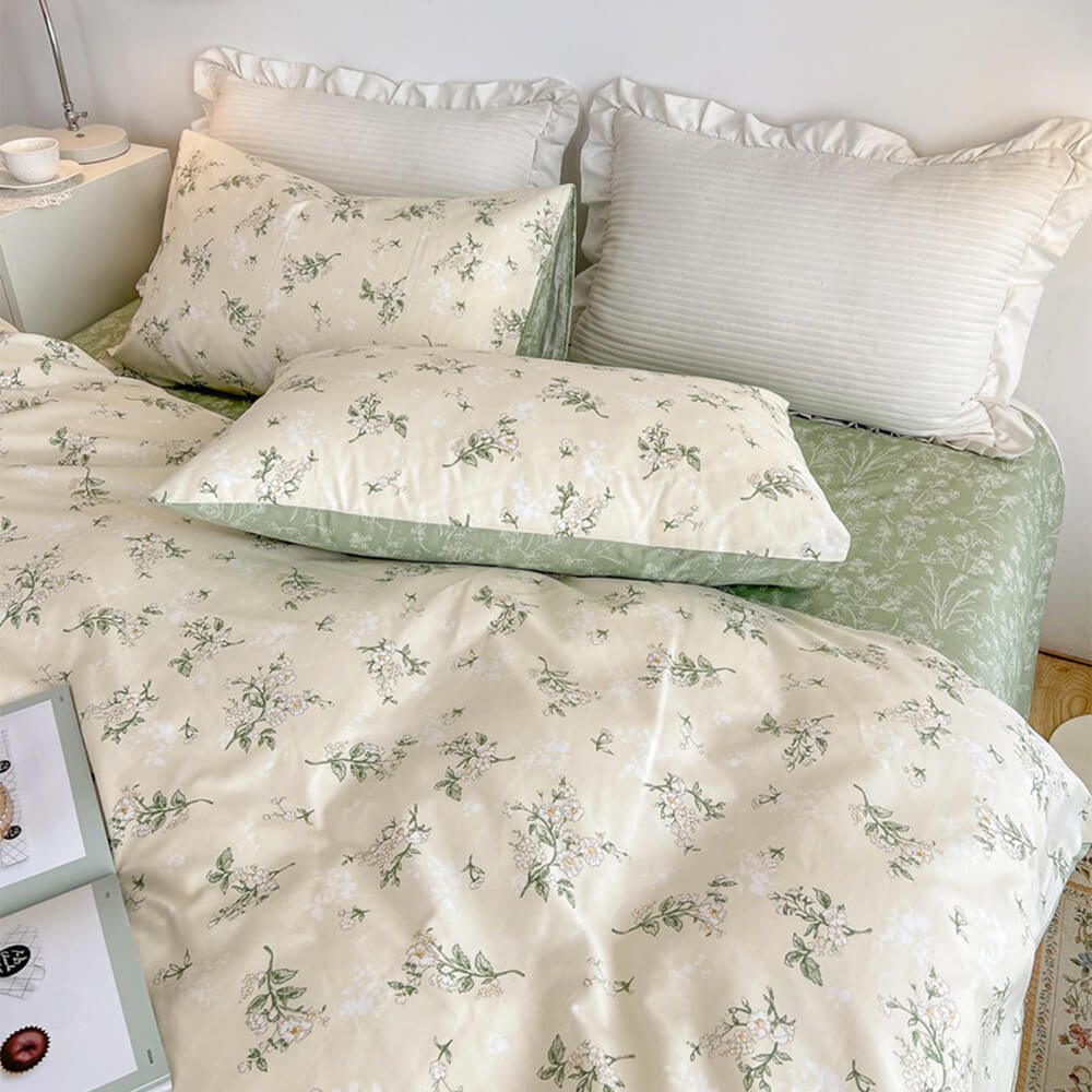 Breathable Cotton Floral Pattern Bed Sheet Set
