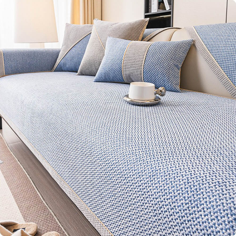 Breathable Woven Cotton Linen Non-Slip Outdoor Sofa Cover