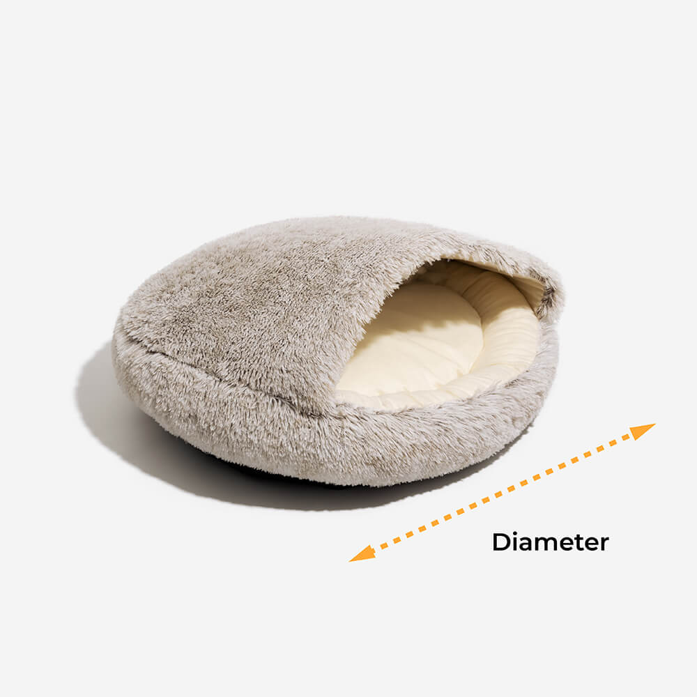 Calming Plush Semi-Enclosed Pet Nest Pita Bed For Dogs - FUNNYFUZZY