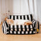 Canapé-lit rayé tendance en fausse laine d'agneau, Double couche pour chat