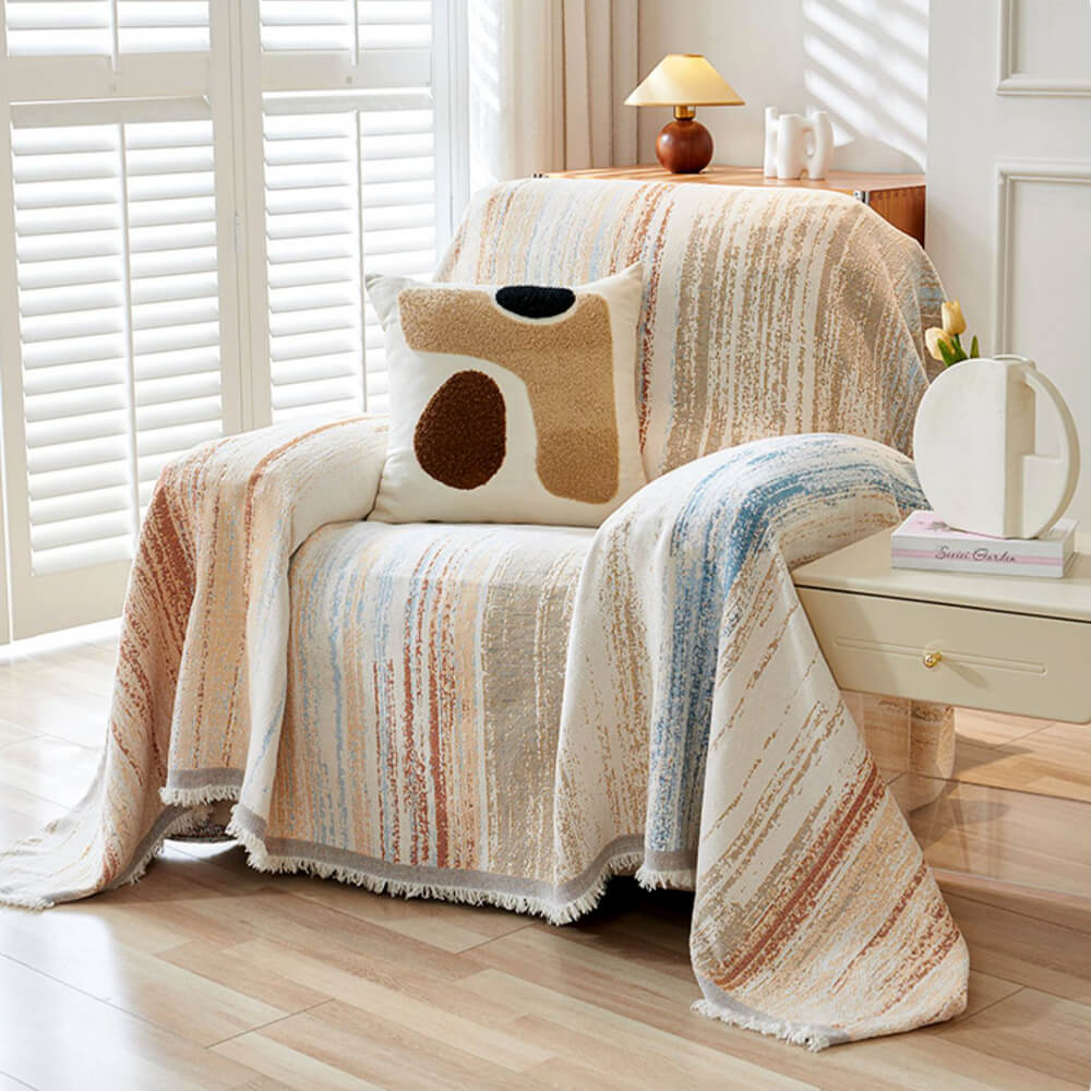 Colorful Rainbow Gradient Full Sofa Drape Throw Sofa Cover