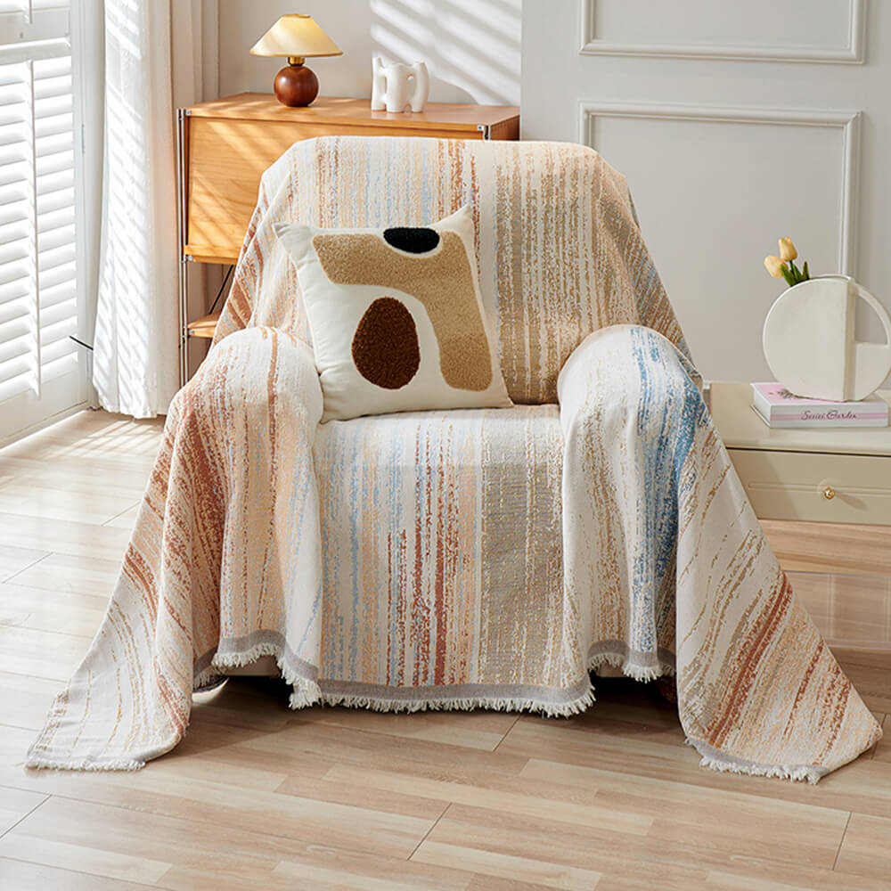 Colorful Rainbow Gradient Full Sofa Drape Throw Sofa Cover