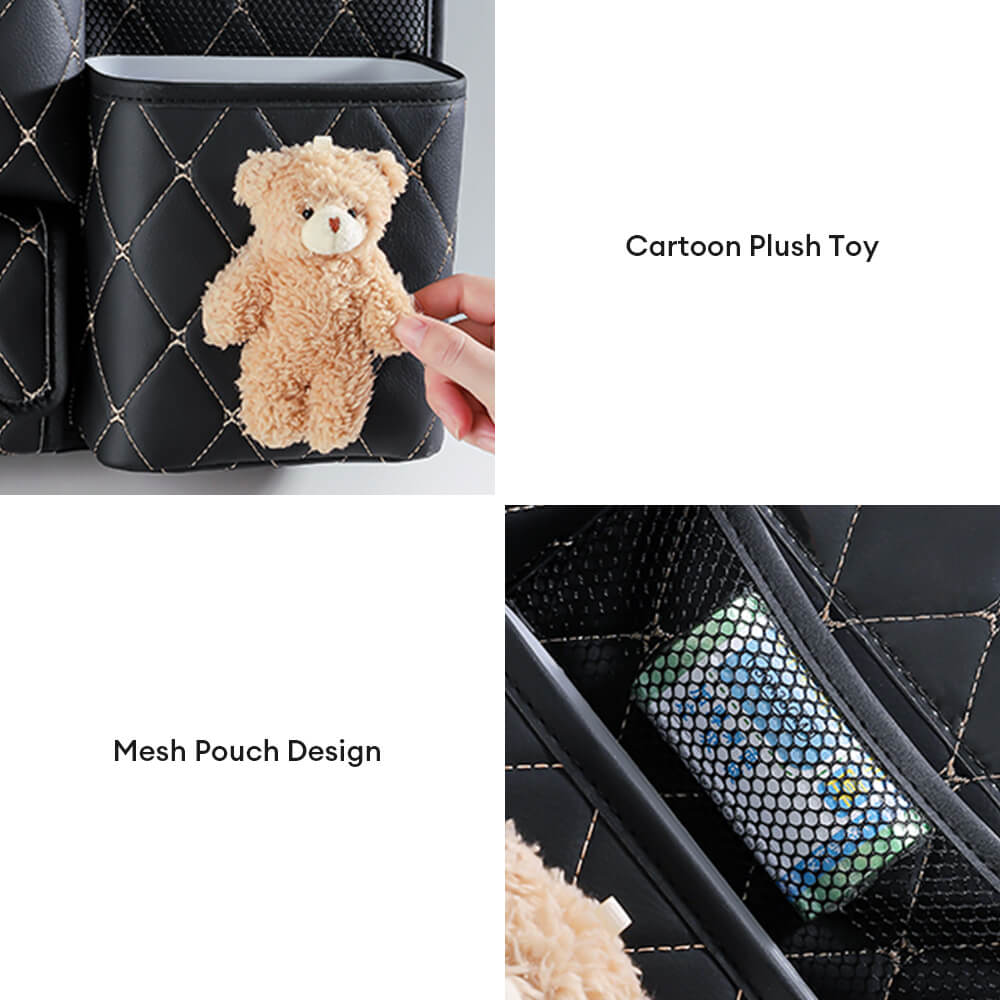 Diamond Pattern Waterproof and Scratch-Resistant Car Seat Back Storage Bag
