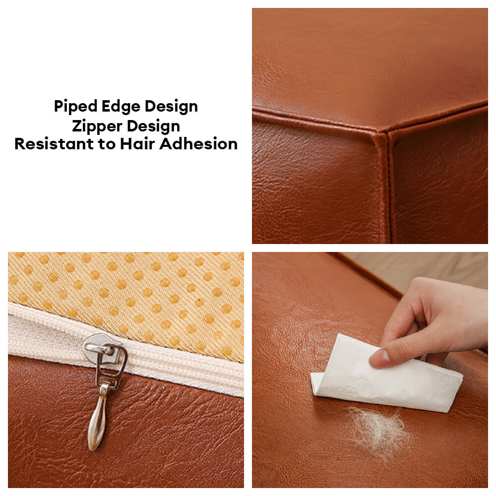 Durable and Easy-Clean Waterproof Leather Dog Bed