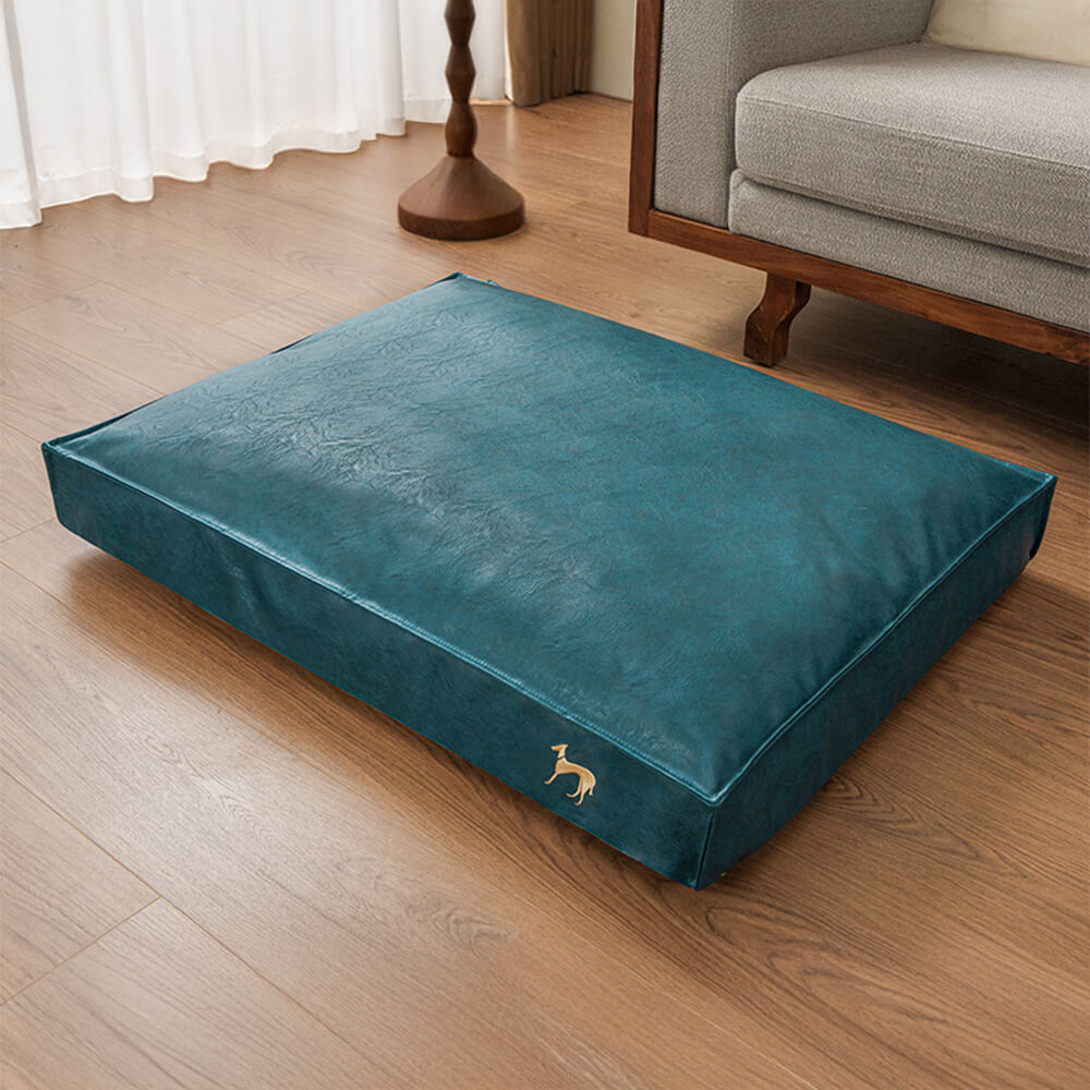 Durable and Easy-Clean Waterproof Leather Dog Bed