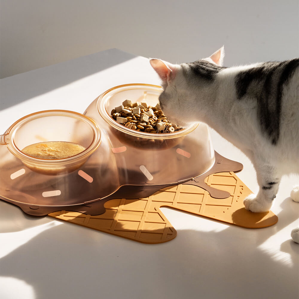 Ice Cream Themed Double Food and Water Dog & Cat Bowl