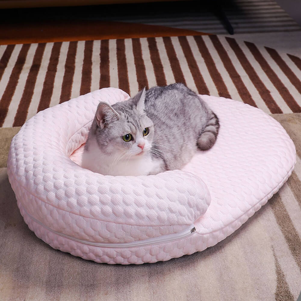 Ice Dot Cooling Breathable Pet Mat with Pillow for Cats and Dogs