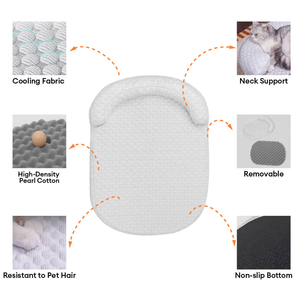 Ice Dot Cooling Breathable Pet Mat with Pillow for Cats and Dogs