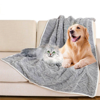 Luxurious Waterproof Soft Warm Polar Fleece Dog Blanket
