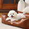 Luxury Faux Leather Waterproof Removable Dog Sofa Bed