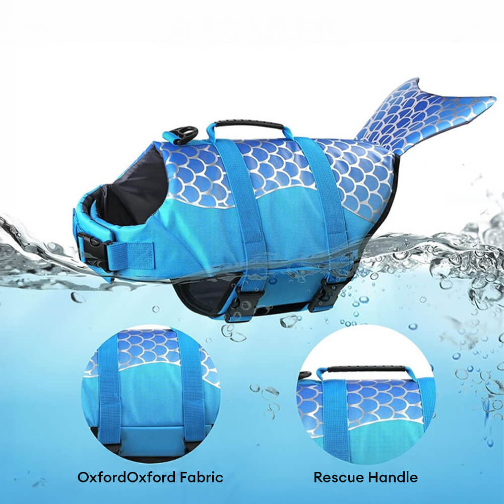 Mermaid and Shark Style Secure Fit Dog Life Jacket